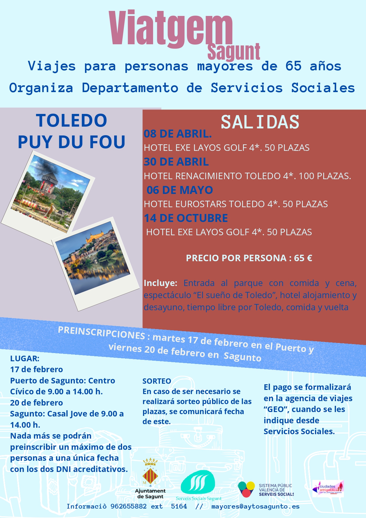 Servicios Sociales impulsa el programa Viatgem Sagunt para promover el ocio y combatir la soledad entre las personas mayores